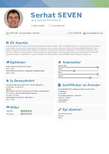 Bilgisayar Mühendisi CV Örnekleri cv indir